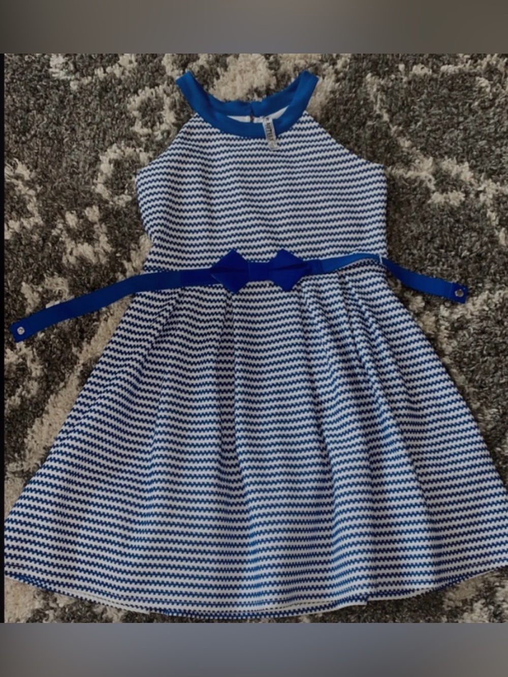 Girls' Blue Striped Halter Dress with Belt & brand new Jacket